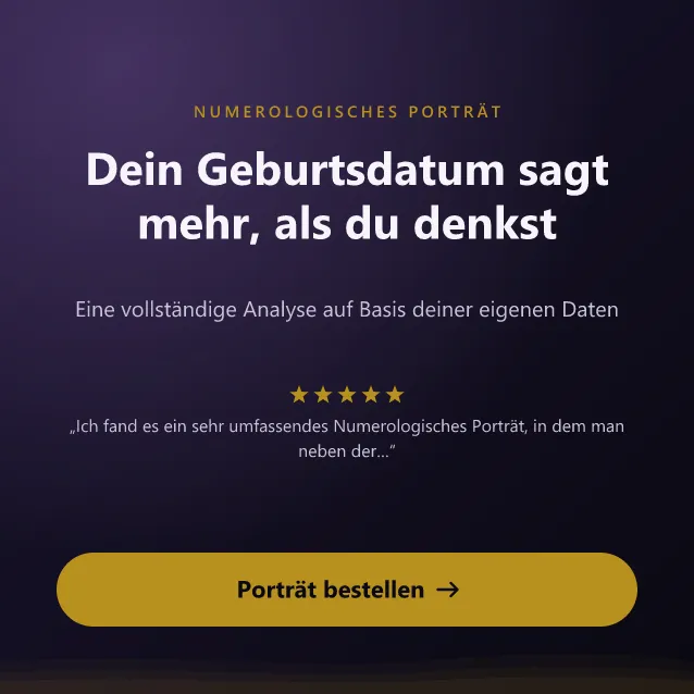 Numerologisches Porträt: eine vollständige Analyse auf Basis deines Geburtsdatums und Namens. Bestelle dein Porträt.