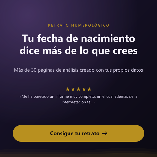 Retrato Numerológico: más de 30 páginas de análisis a partir de tu fecha de nacimiento y tu nombre. Consigue tu retrato.