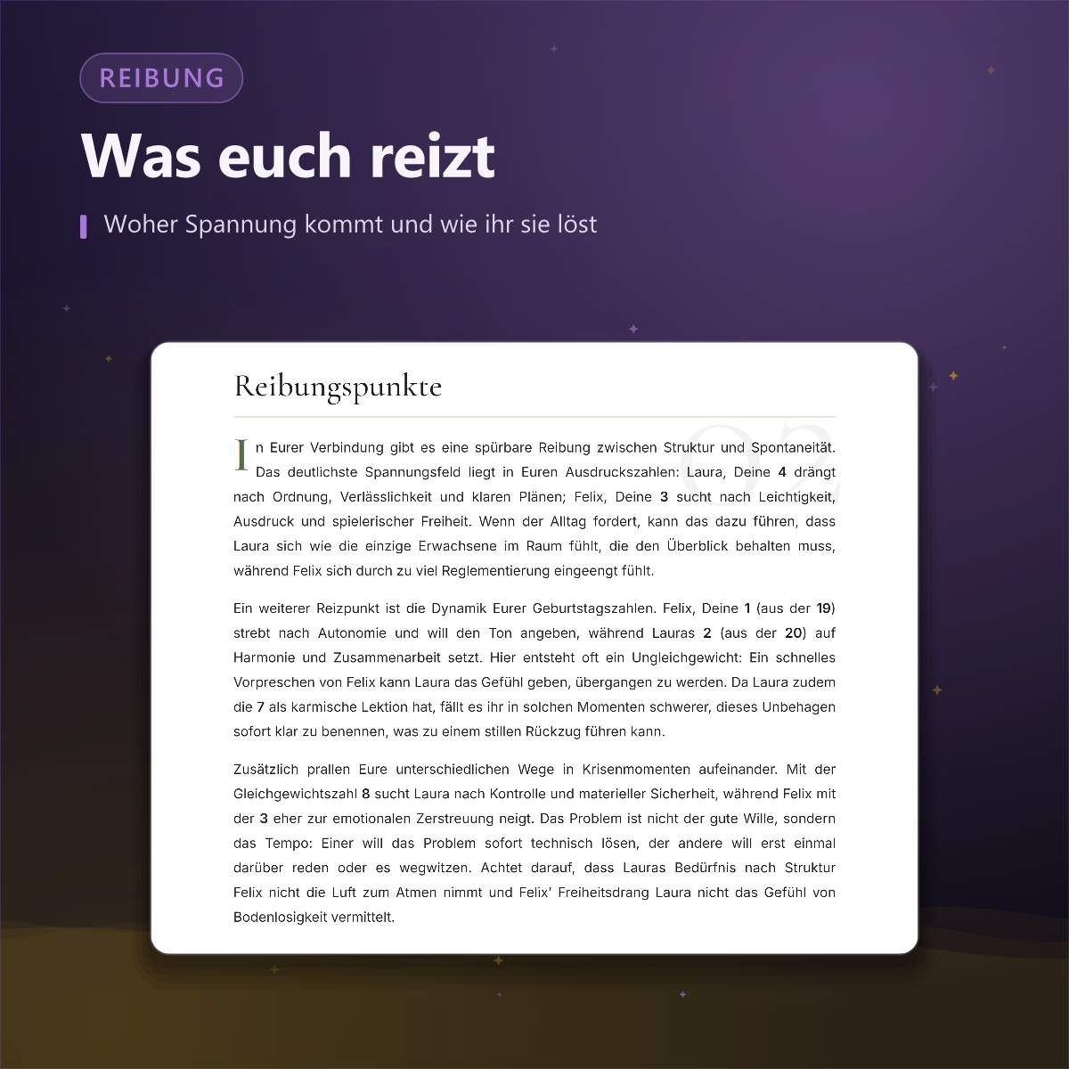 Beziehungsanalyse — Reibungspunkte