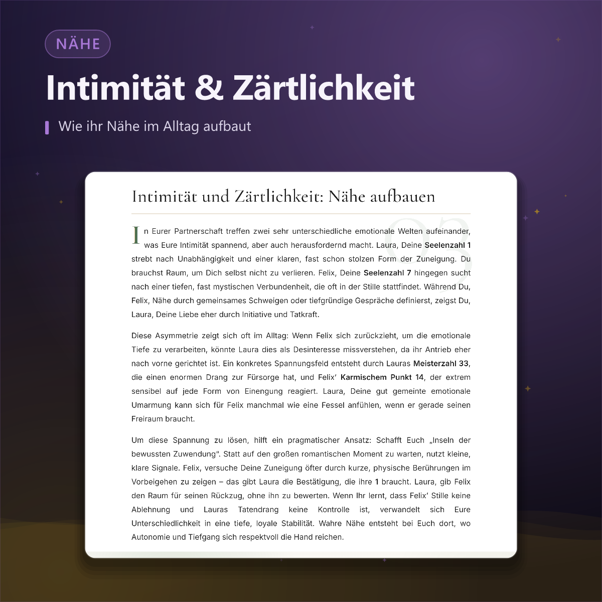 Beziehungsanalyse — Intimität