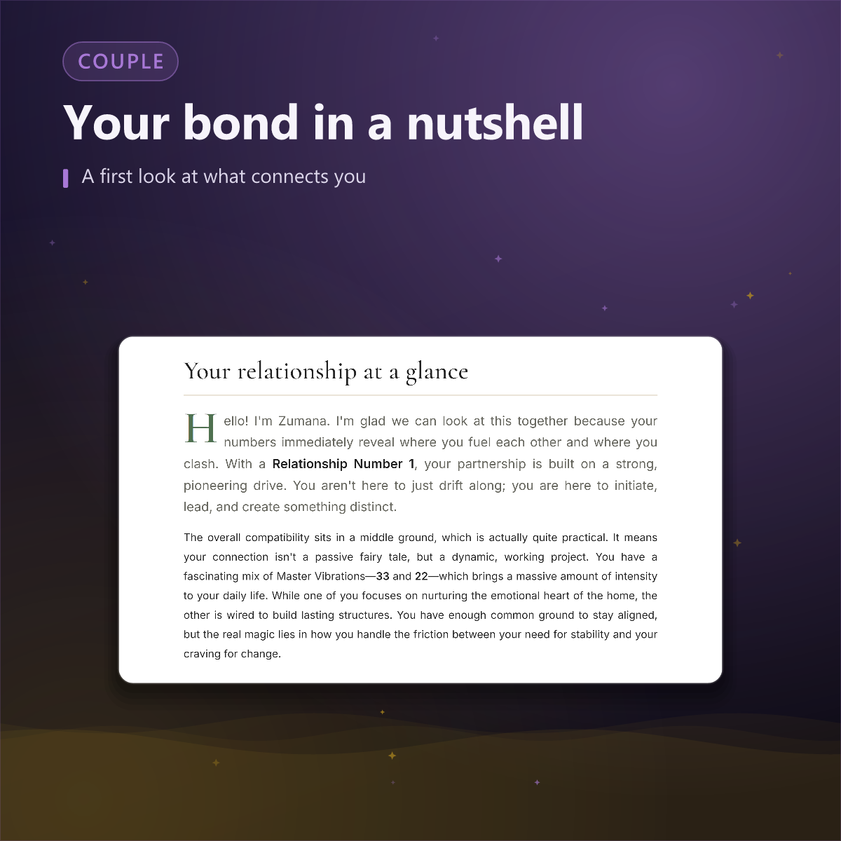 Relationship Analysis — your bond