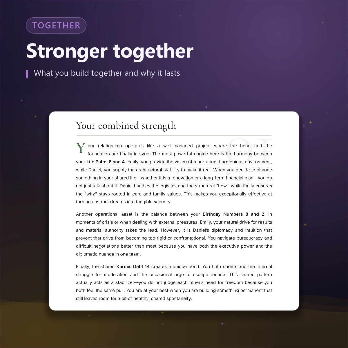 Relationship Analysis — shared strength