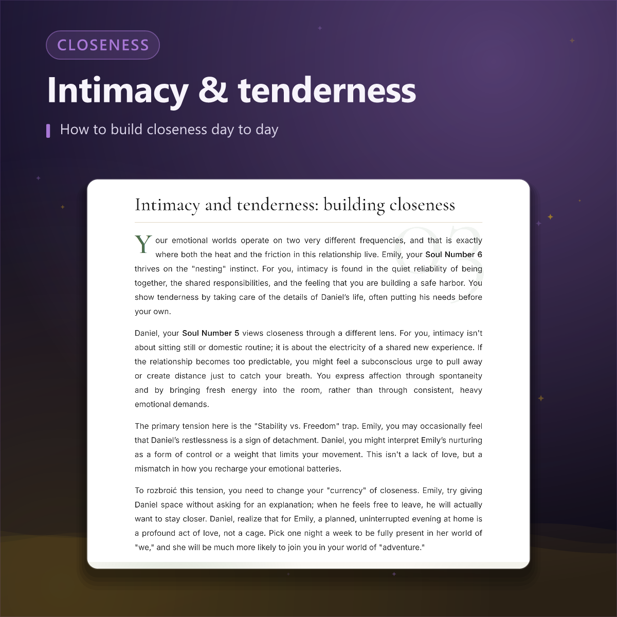Relationship Analysis — intimacy