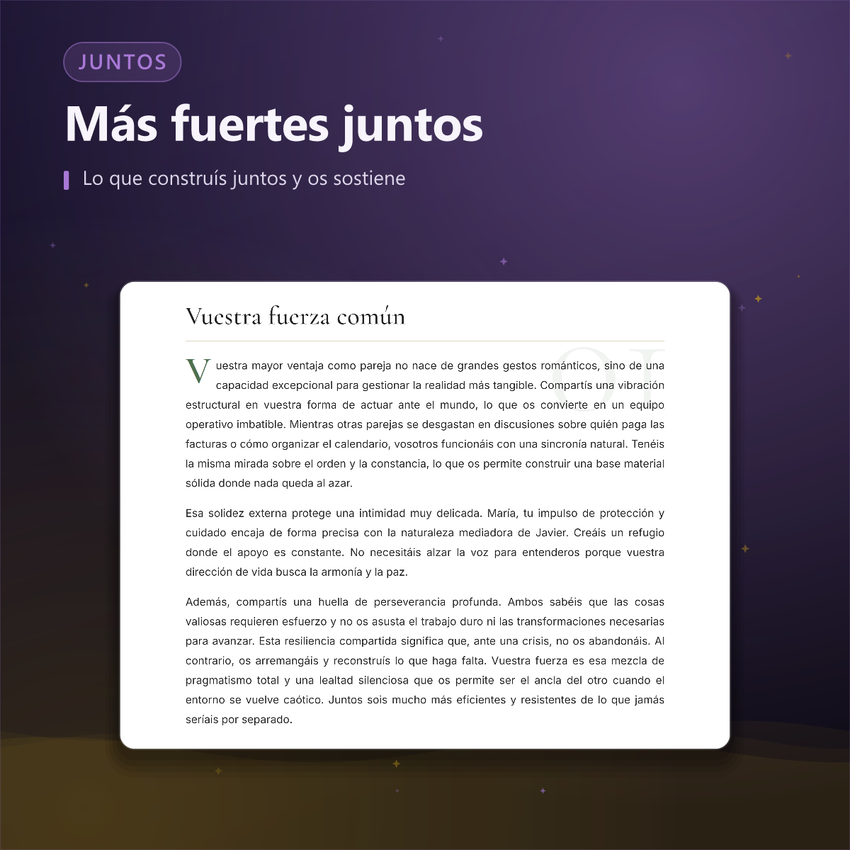 Análisis de pareja — fuerza común