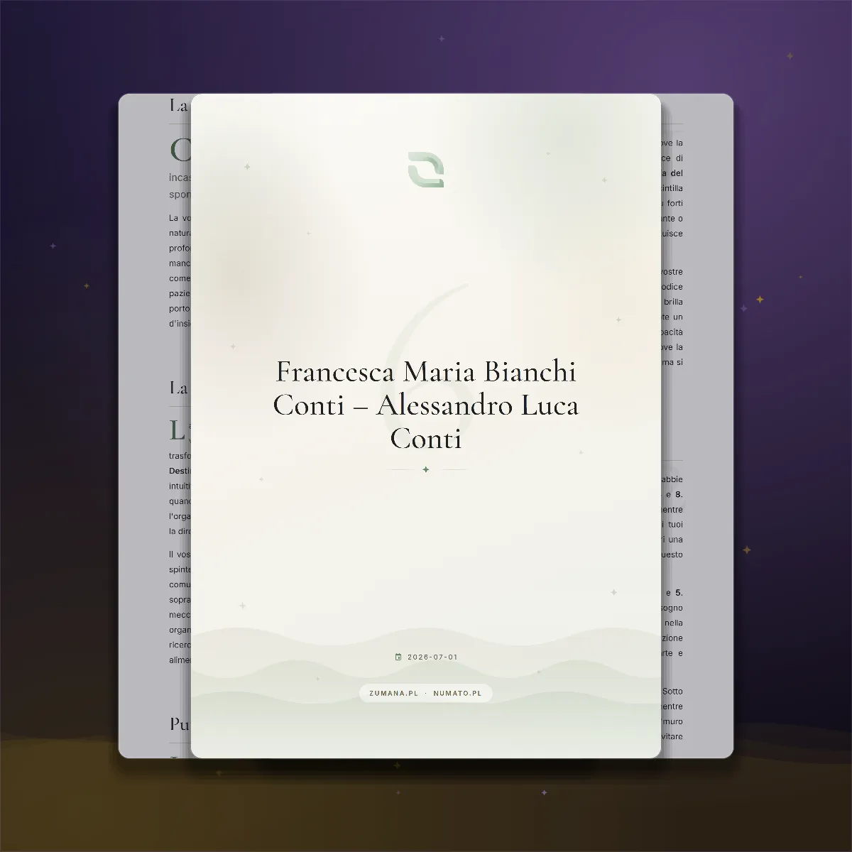 Analisi di coppia — report PDF per due