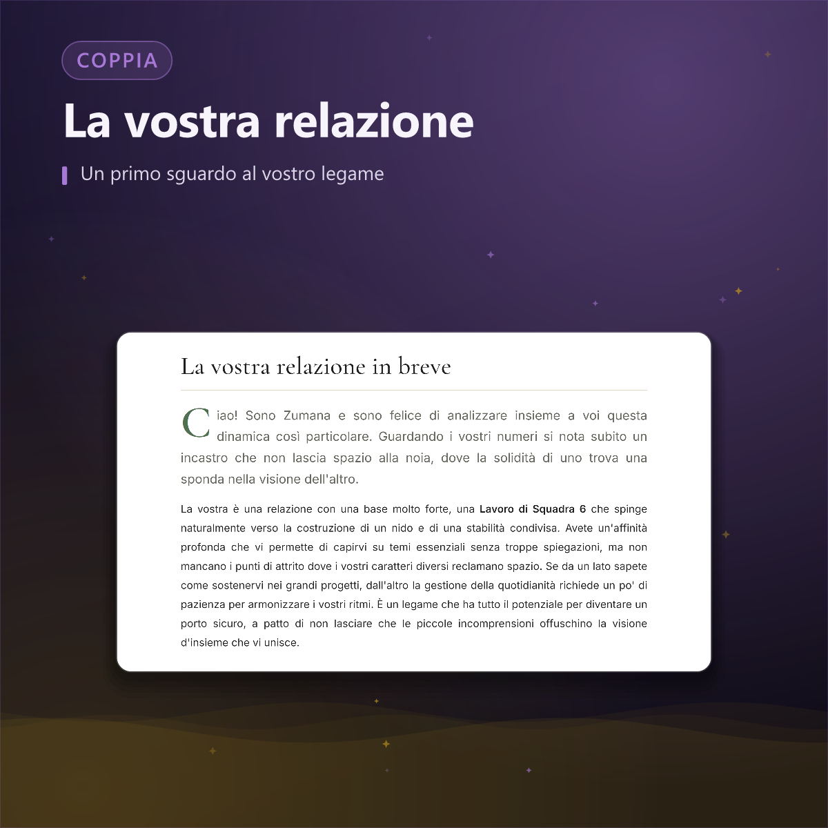 Analisi di coppia — il vostro legame