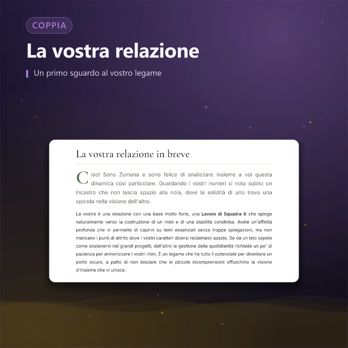 Analisi di coppia — il vostro legame