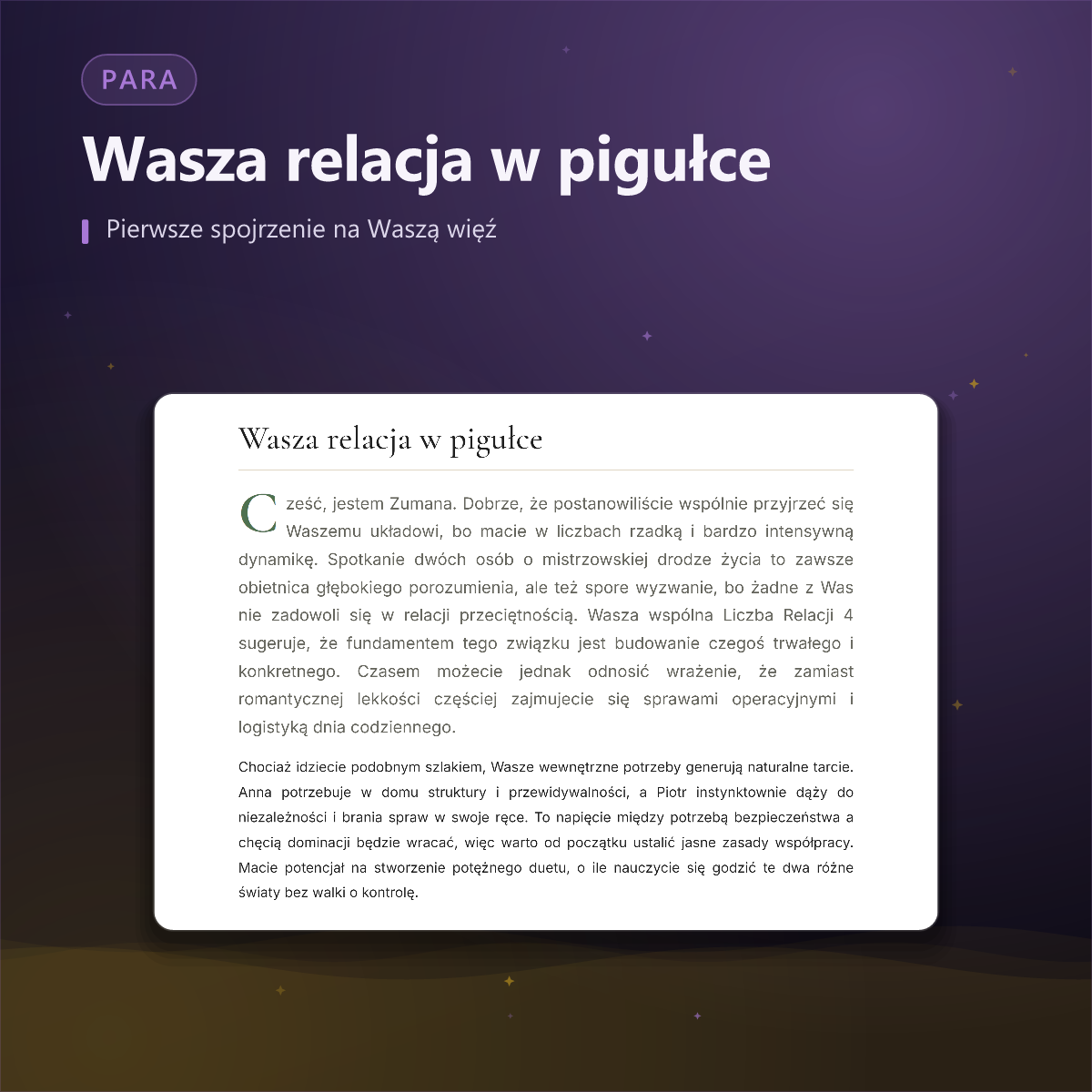 Analiza partnerska — relacja w pigułce