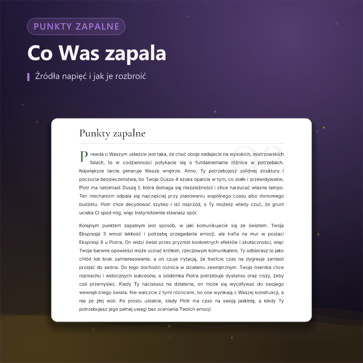 Analiza partnerska — punkty zapalne