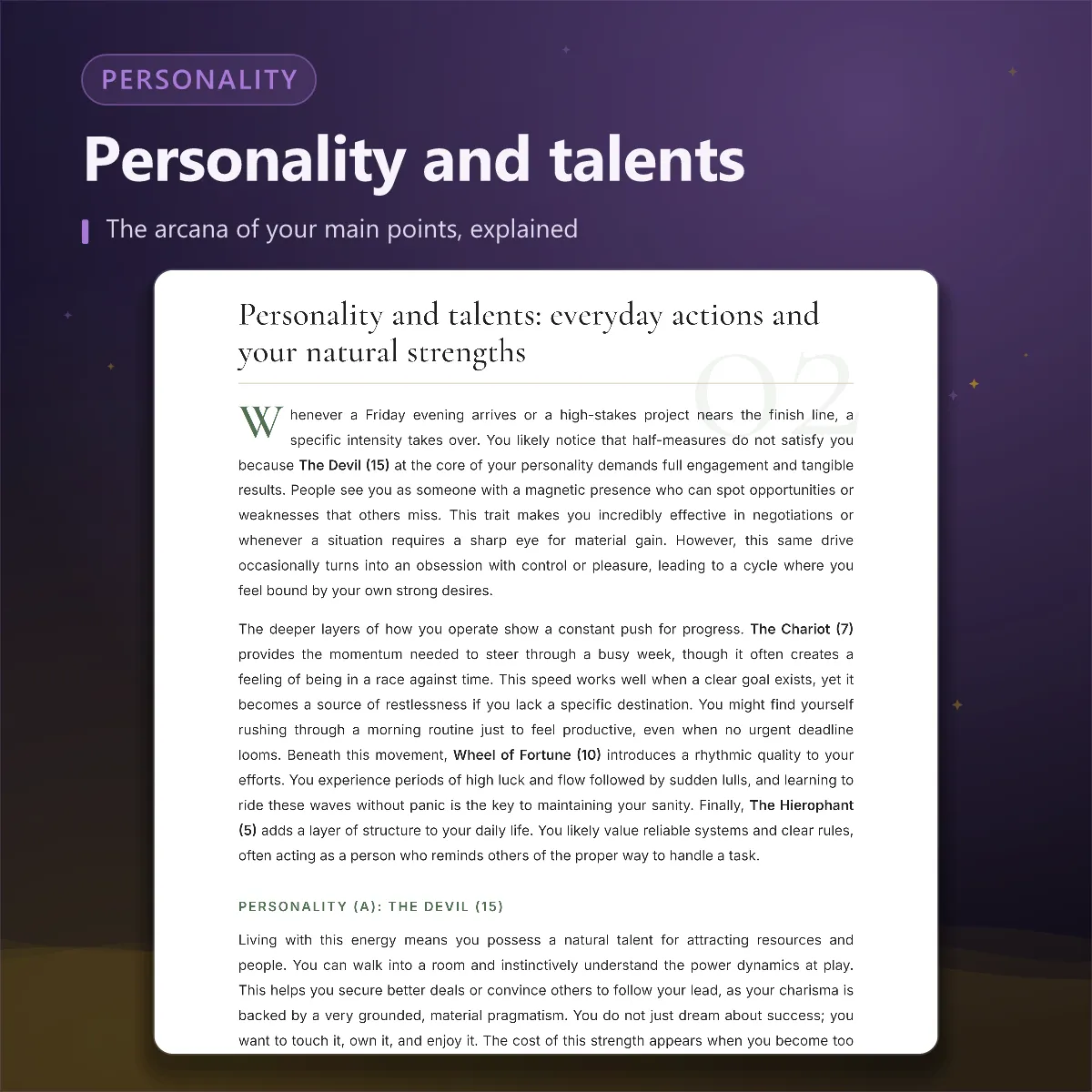 Destiny Matrix — personality and talents