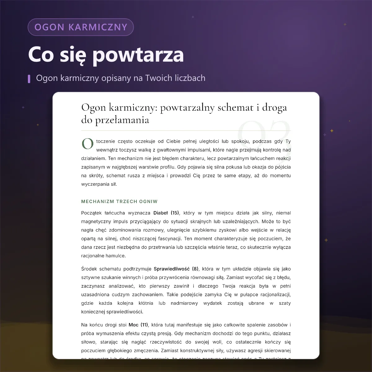Matryca Przeznaczenia — ogon karmiczny