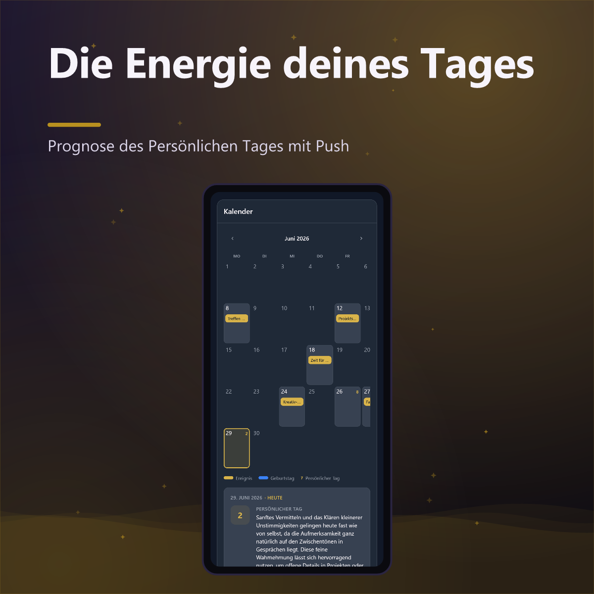 Numato Plus — Tagesprognose im Kalender