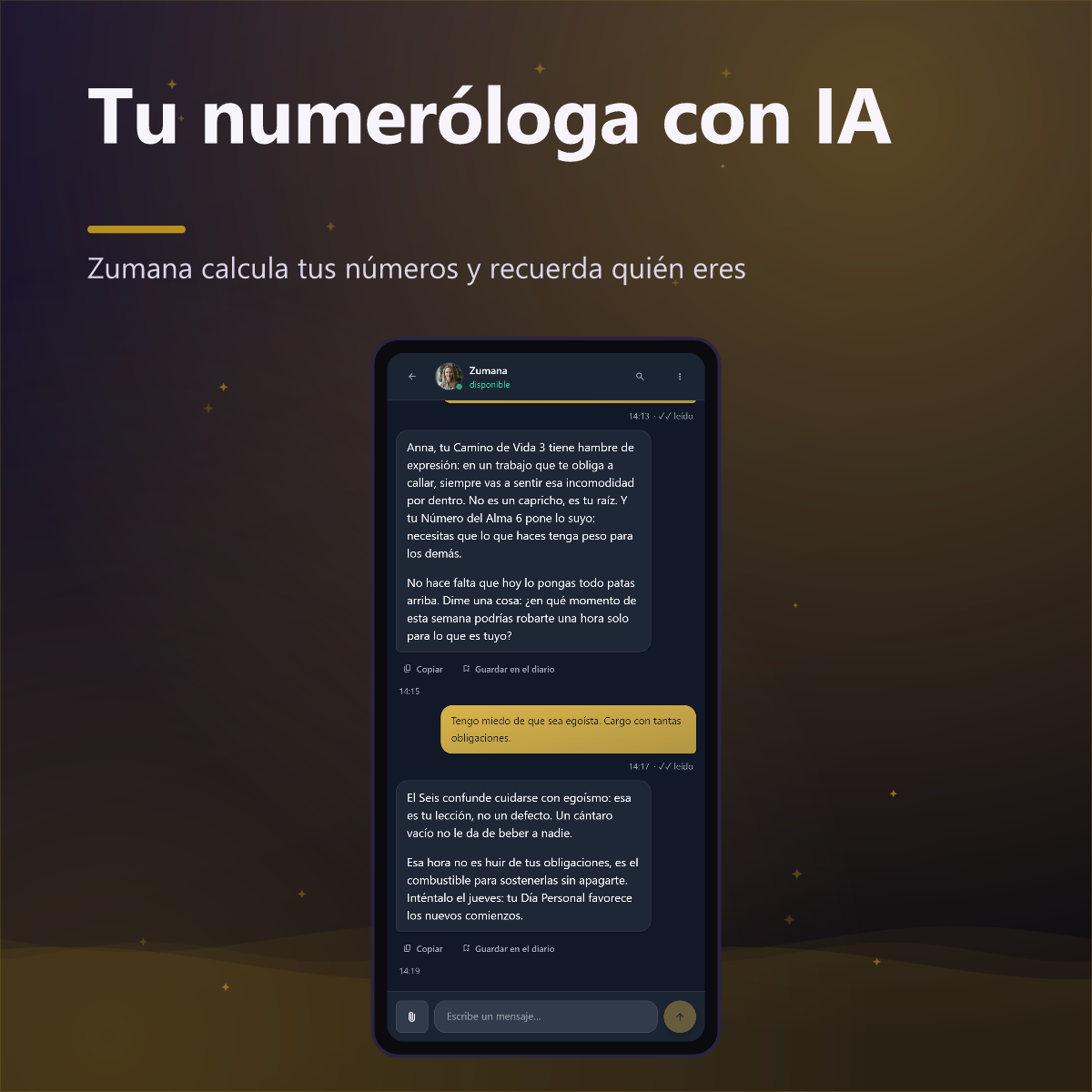 Numato Plus — chat con Zumana, tu numeróloga IA