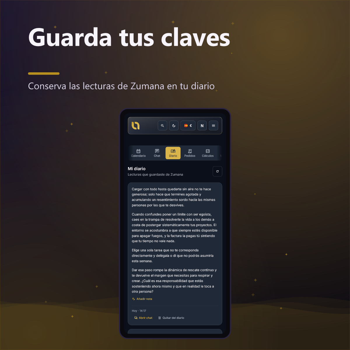 Numato Plus — diario con las lecturas guardadas de Zumana