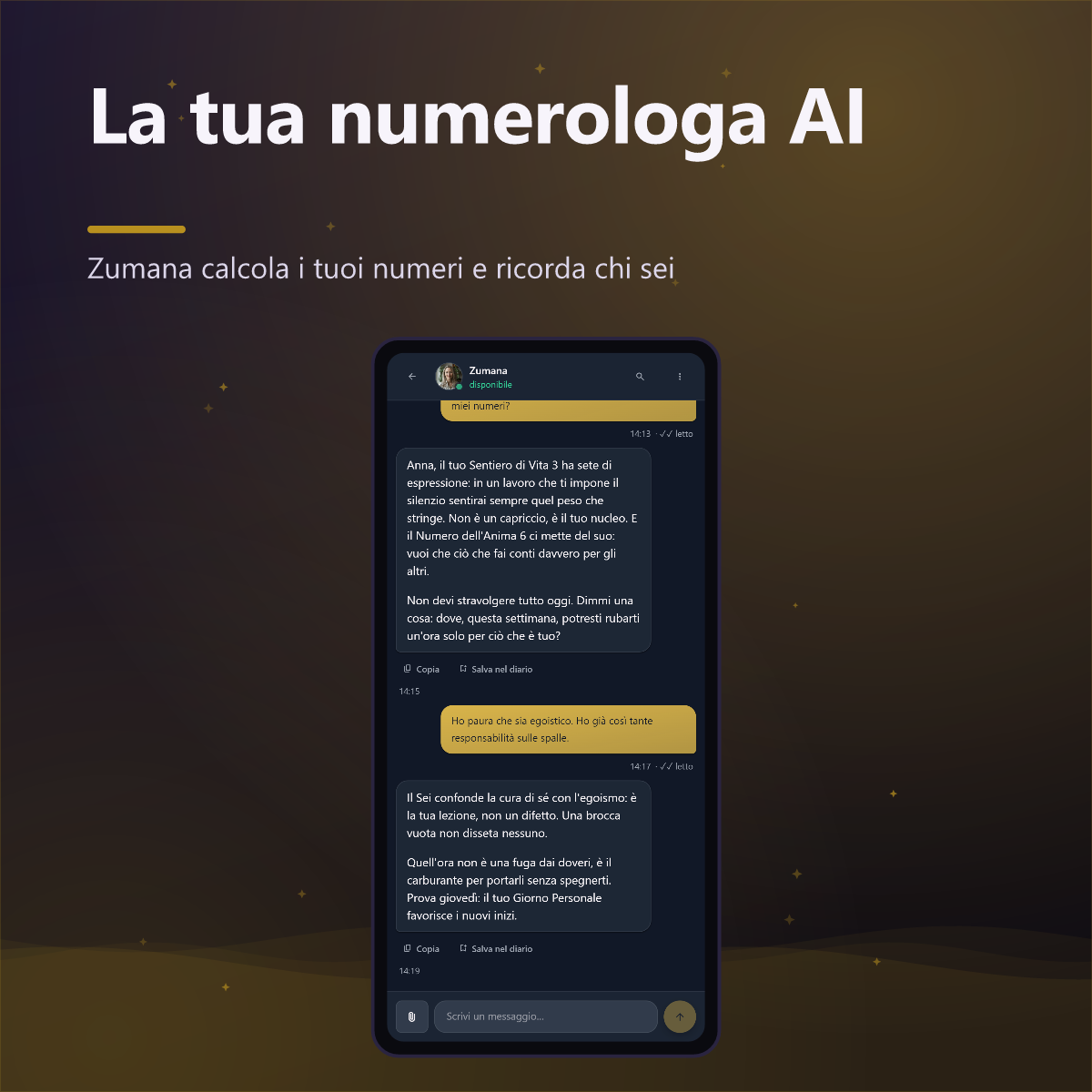 Numato Plus — chat con Zumana, la tua numerologa IA