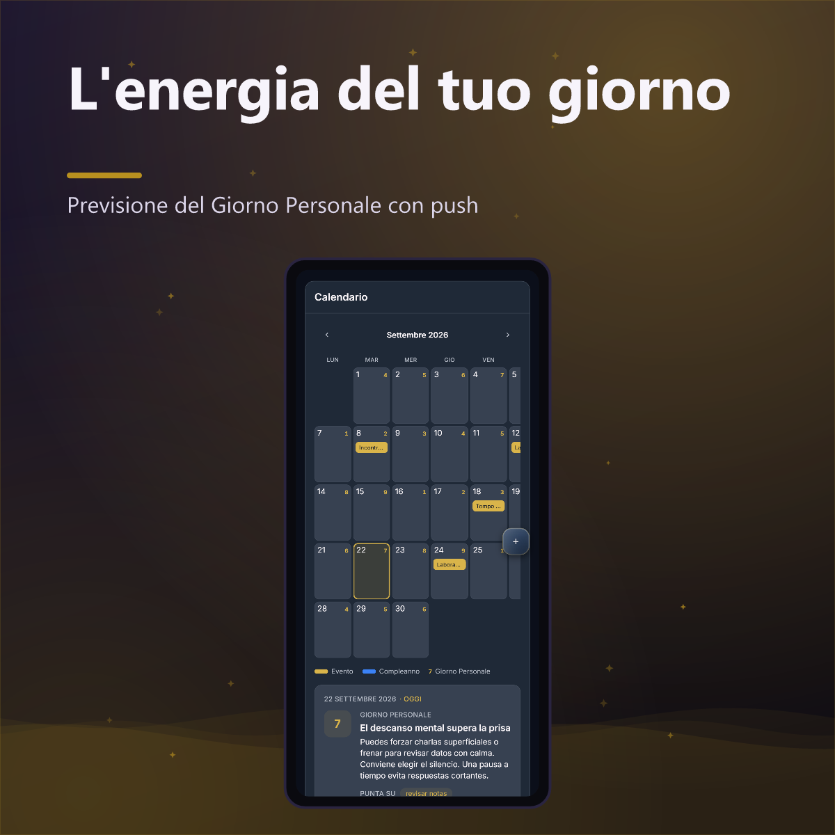 Numato Plus — previsione del Giorno Personale nel calendario