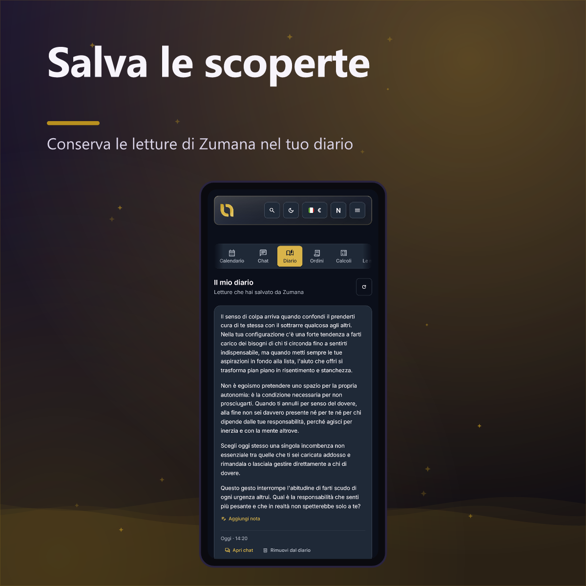 Numato Plus — diario con le letture salvate di Zumana