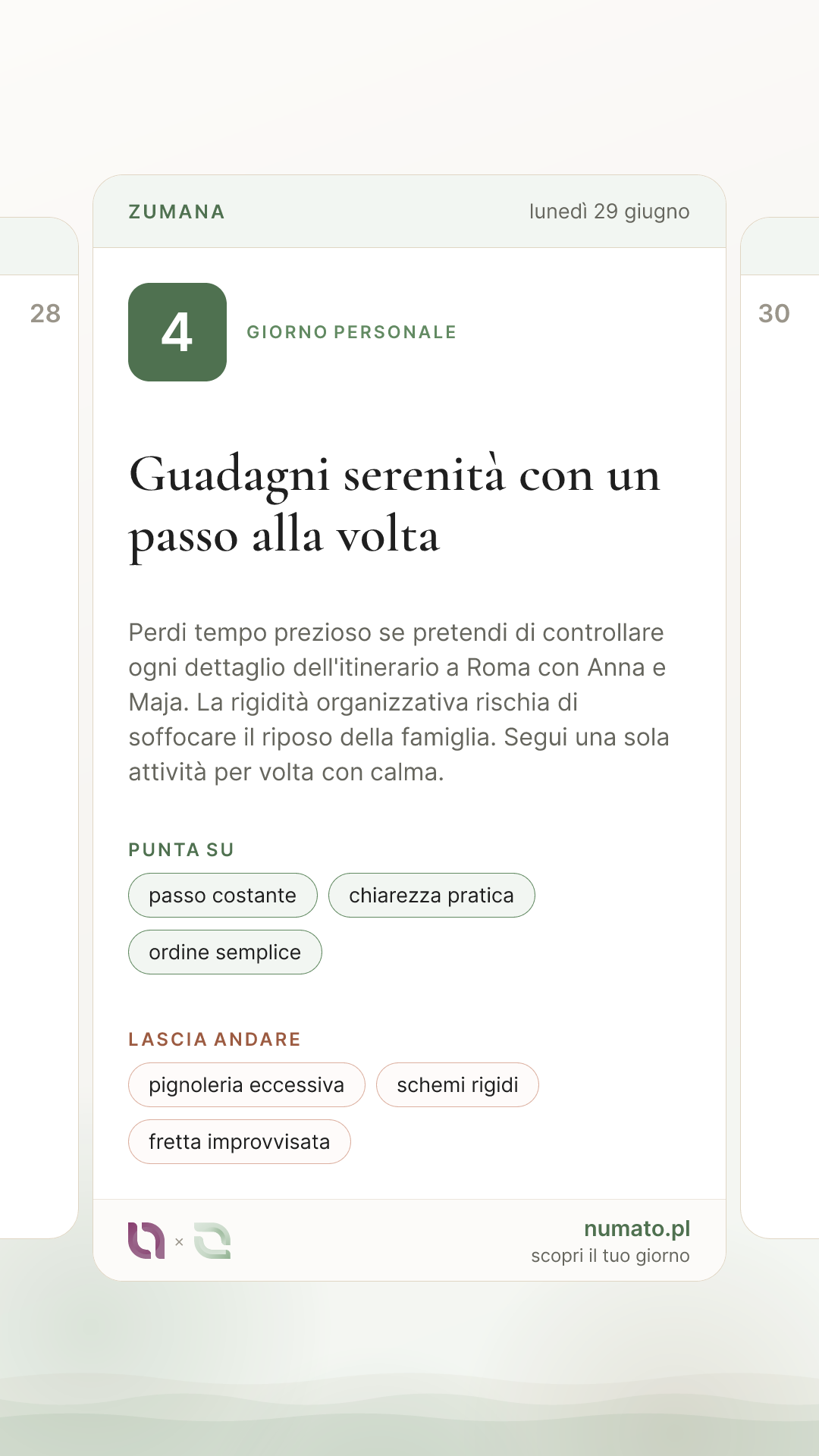 La stessa carta del giorno a schermo intero 9:16, pronta per le storie.