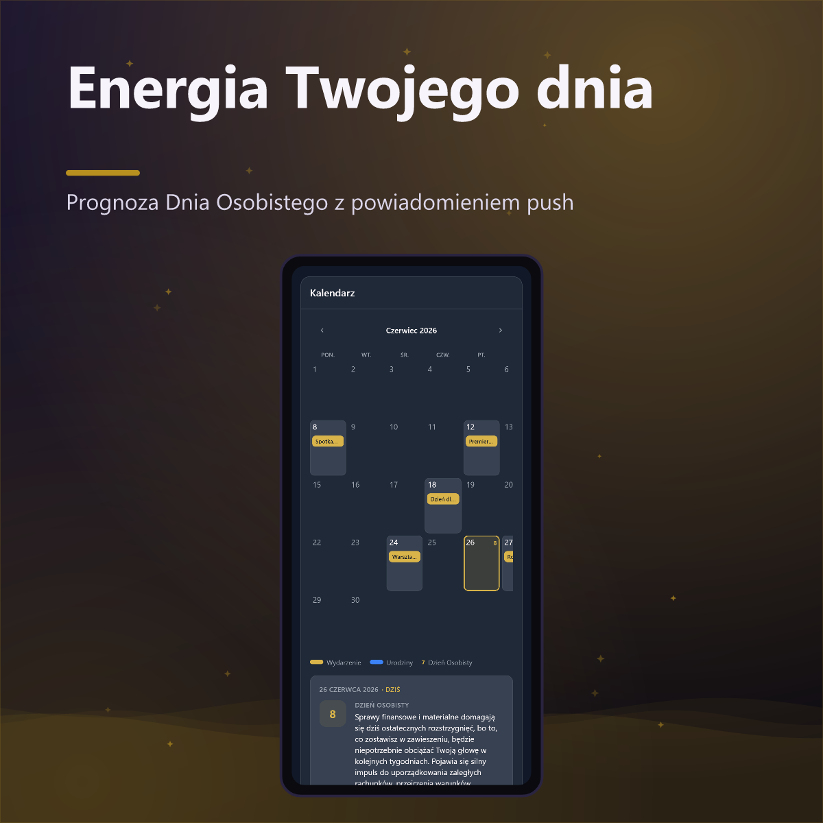 Numato Plus — prognoza Dnia Osobistego w kalendarzu