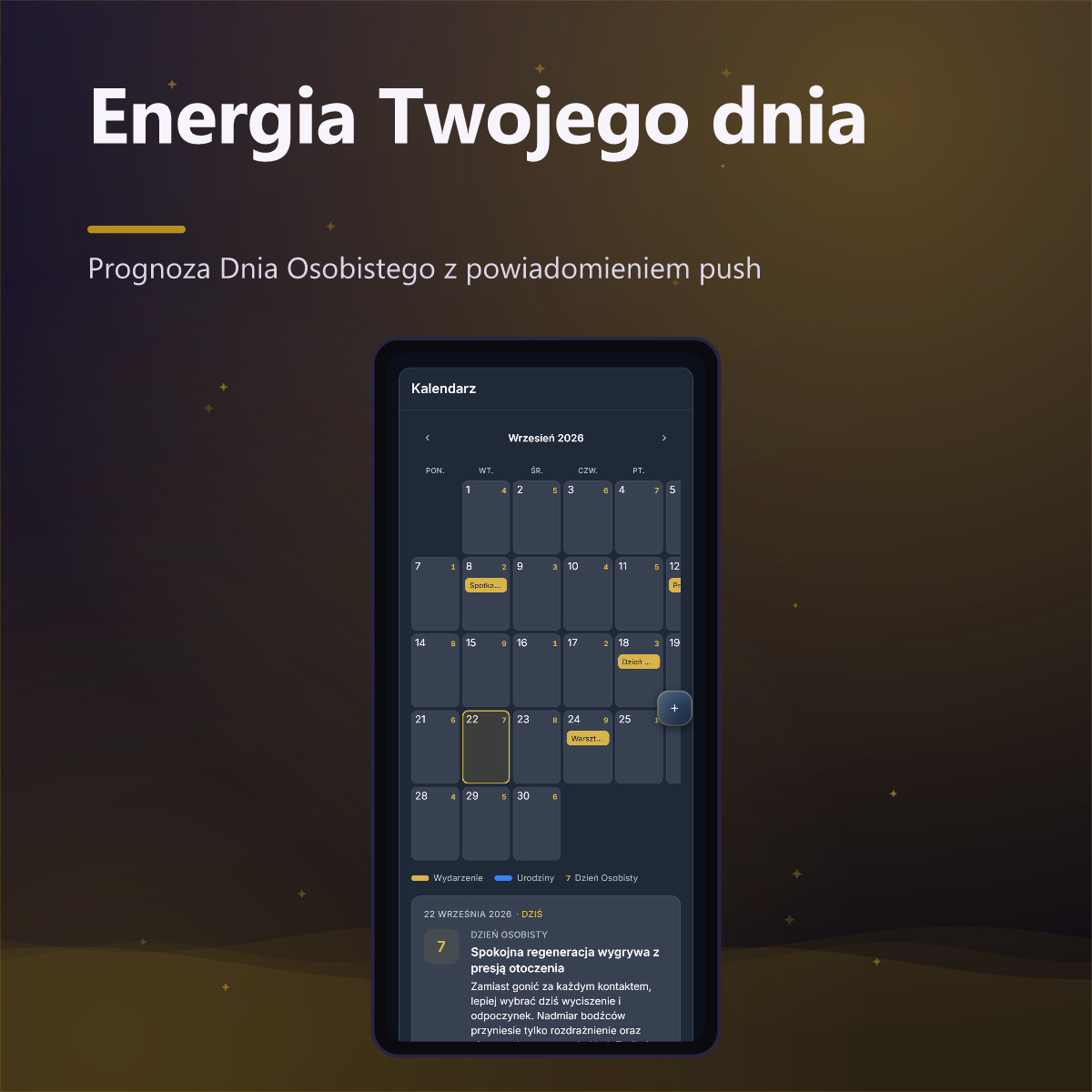 Numato Plus — prognoza Dnia Osobistego w kalendarzu