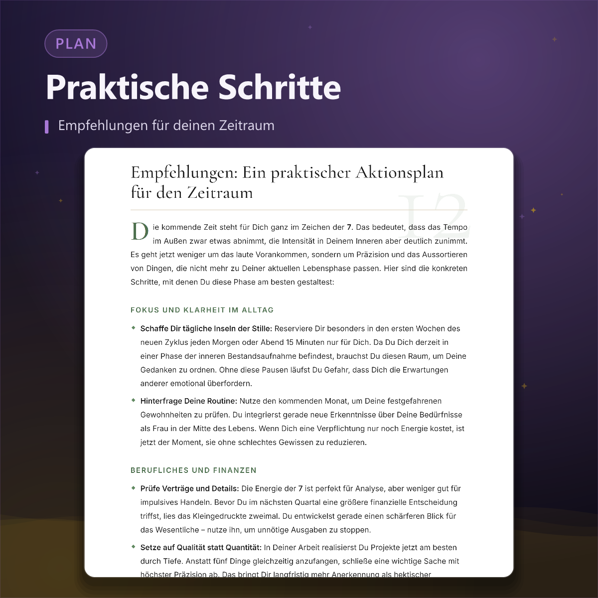Numerologische Prognose — Empfehlungen