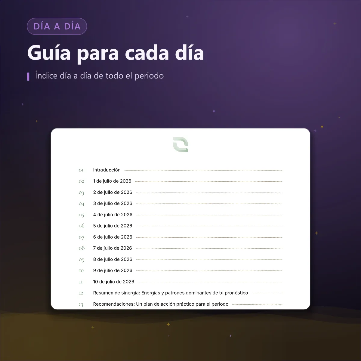 Pronóstico numerológico — lista de días