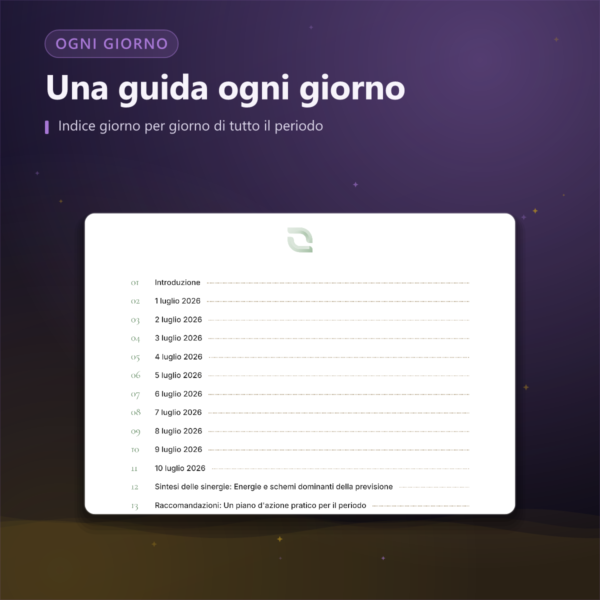 Previsione numerologica — elenco giorni