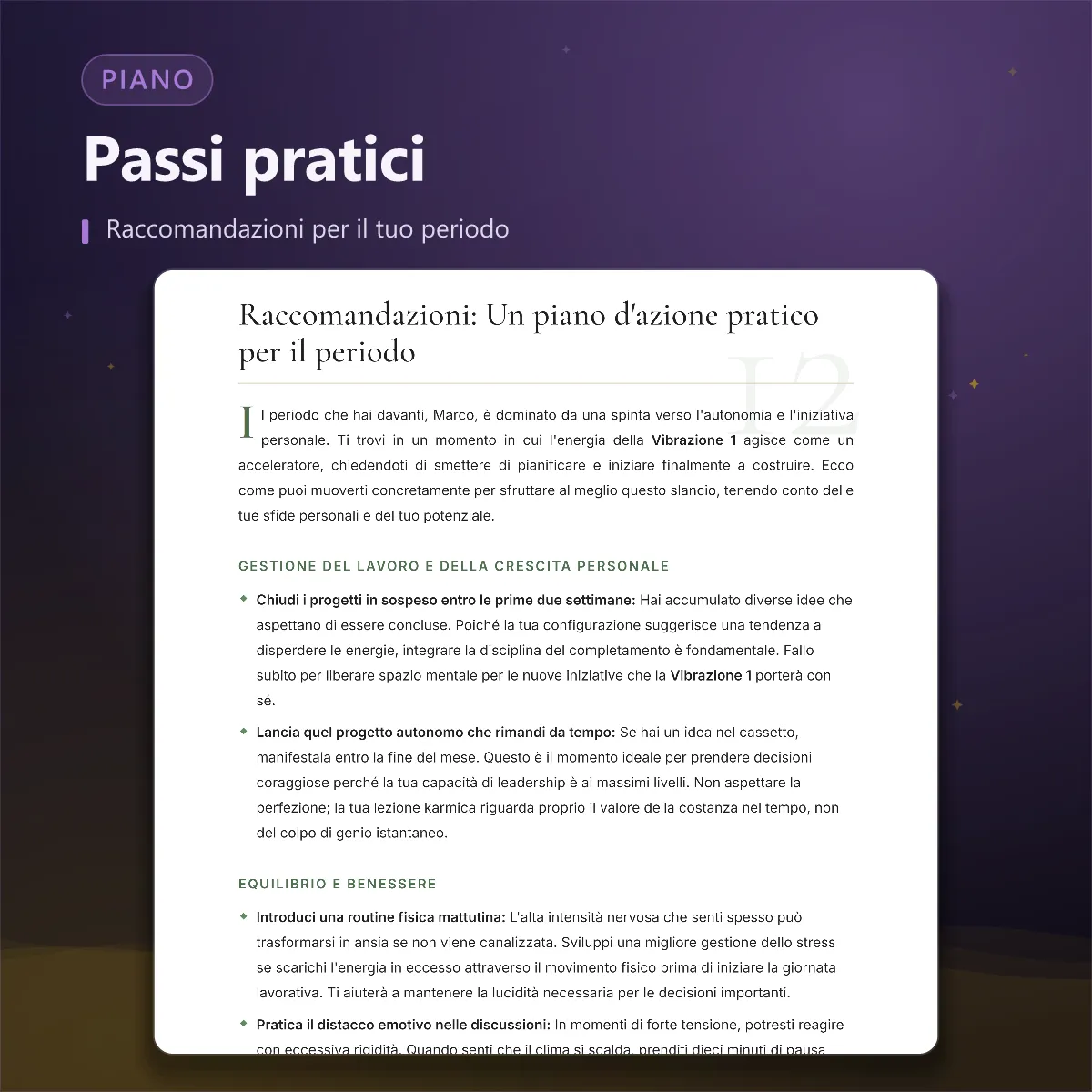 Previsione numerologica — raccomandazioni