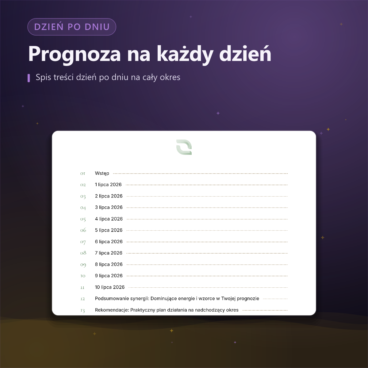 Prognoza numerologiczna — spis dni