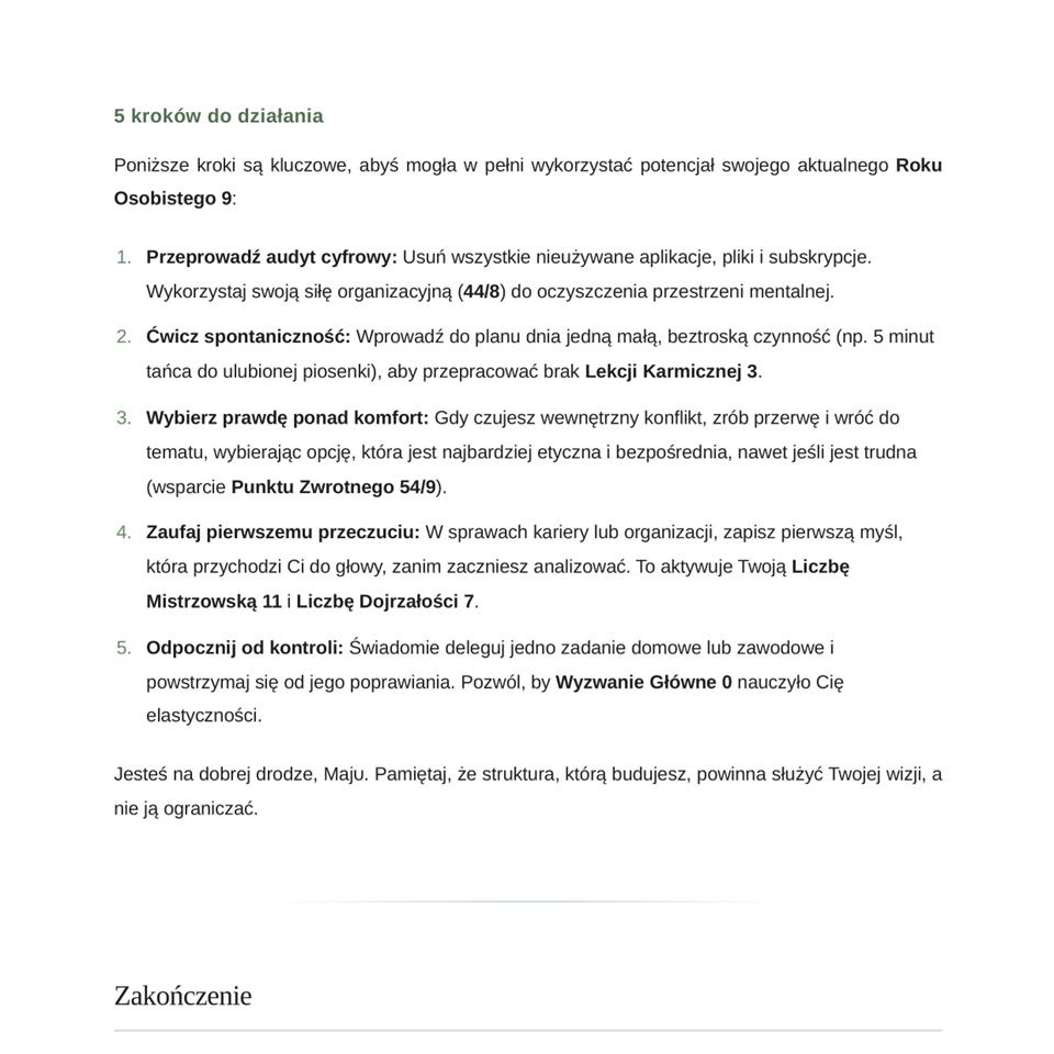 Portret numerologiczny - przykładowa strona 6